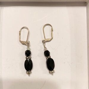 Black and silver beaded earrings